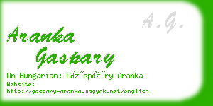 aranka gaspary business card